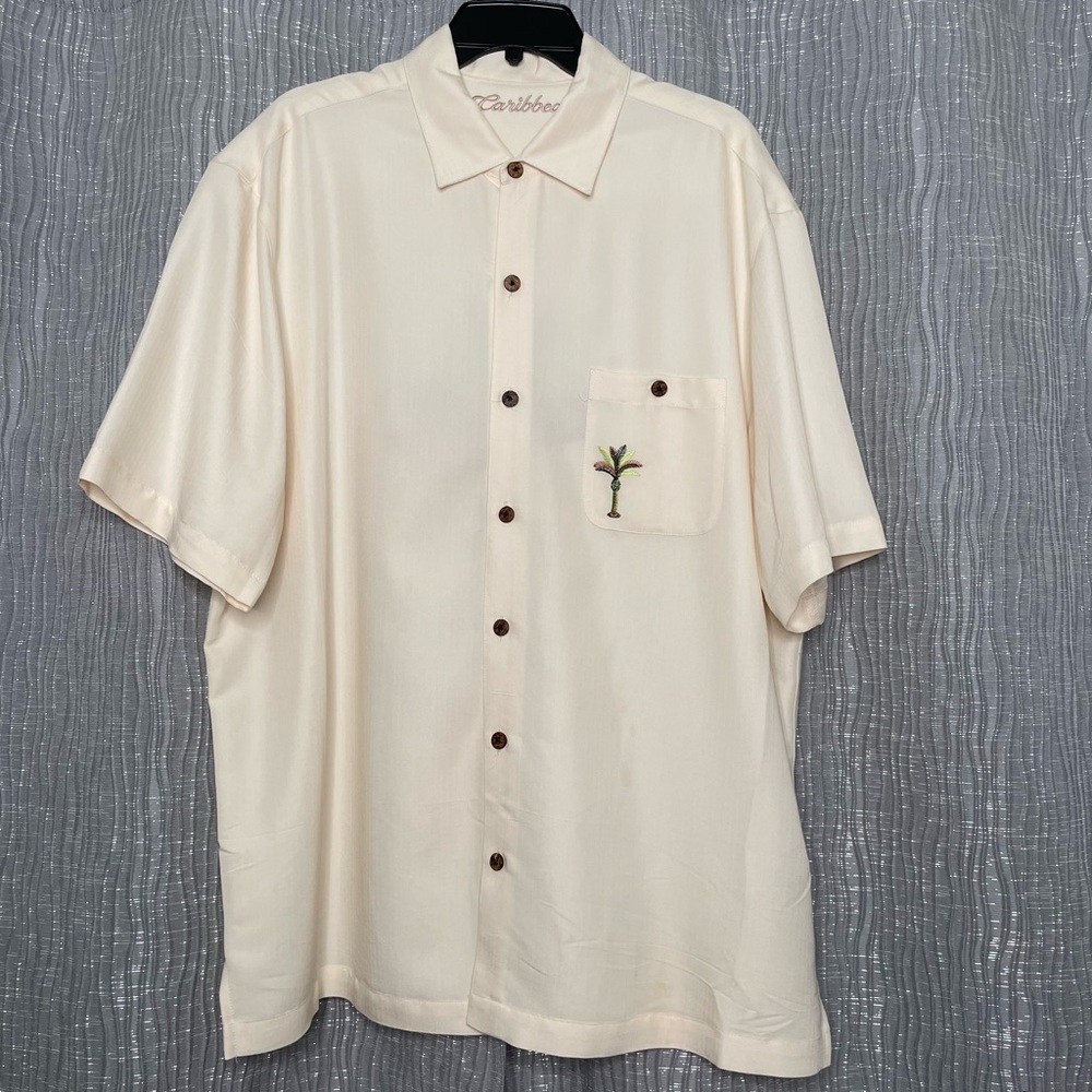 Caribbean Embroidered Button Down - image 1